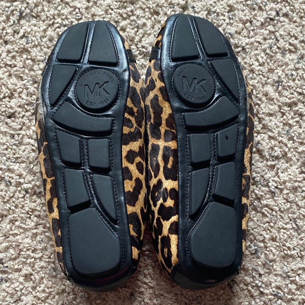 Michael Kors Animal Print Flats with Gold Accent - Picture 12 of 14